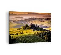 ARTTOR Tableau Décoratif sur Toile 120x80 cm Paysages Nature - 2465 | Agriculture Ferme Toscane Impression sur Toile Grand Décoration Murale Art Mural Toile Imprimée Salon Chambre Cuisine ARTTOR