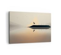 ARTTOR Tableau Décoratif sur Toile 120x80 cm Paysages Nature - 6010 | Oiseau Paysage Minimalisme Impression sur Toile Grand Décoration Murale Art Mural Toile Imprimée Salon Chambre Cuisine ARTTOR
