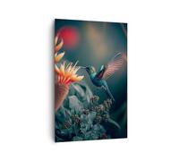 ARTTOR Tableau Décoratif sur Toile 80x120 cm Botanique Fleurs - 5729 | Oiseau Exotique Fleur Impression sur Toile Grand Décoration Murale Art Mural Toile Imprimée Chambre Cuisine Salon ARTTOR