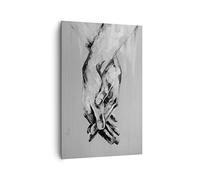 ARTTOR Tableau Décoratif sur Toile 80x120 cm Noir et Blanc Personnes - 4566