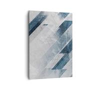 ARTTOR Tableau sur Toile Décoratif 50x70 cm Abstrait Pastel - 5082 | Chiffres Bleu Blanc Impression sur Toile Décoration Murale Art Mural Toile Imprimée Chambre Cuisine Salon ARTTOR