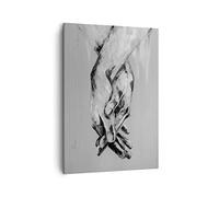ARTTOR Tableau sur Toile Décoratif 50x70 cm Noir et Blanc Personnes - 4566