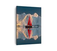 ARTTOR Tableau sur Toile Décoratif 50x70 cm Paysages Maritime - 4996 | Glacier Océan Groenland Impression sur Toile Décoration Murale Art Mural Toile Imprimée Chambre Cuisine Salon ARTTOR
