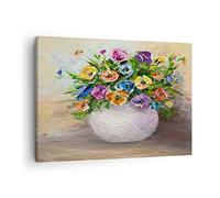 ARTTOR Tableau sur Toile Décoratif 70x50 cm Botanique Fleurs - 2915 | Bouquet Vase Impression sur Toile Décoration Murale Art Mural Toile Imprimée Salon Chambre Cuisine ARTTOR