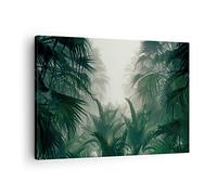 ARTTOR Tableau sur Toile Décoratif 70x50 cm Botanique Forêt - 4504 | Jungle Feuilles Palmier Impression sur Toile Décoration Murale Art Mural Toile Imprimée Salon Chambre Cuisine ARTTOR