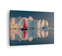 ARTTOR Tableau sur Toile Décoratif 70x50 cm Paysages Maritime - 4996 | Glacier Océan Groenland Impression sur Toile Décoration Murale Art Mural Toile Imprimée Salon Chambre Cuisine ARTTOR