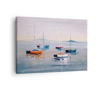 ARTTOR Tableau sur Toile Décoratif 70x50 cm Paysages Maritime - 6026 | Voile Voiliers Bord de la mer Impression sur Toile Décoration Murale Art Mural Toile Imprimée Salon Chambre Cuisine ARTTOR