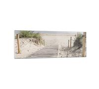 ARTTOR Tableau sur Verre Décoratif 90x30cm Paysages Maritime - 4188 | Plage Dune Entrée Impression sur Verre Décoration Murale Art Mural Verre Trempé Salon Chambre Cuisine Design Moderne ARTTOR