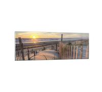 ARTTOR Tableau sur Verre Décoratif 90x30cm Paysages Maritime - 4219 | Ouest Soleil Dune Impression sur Verre Décoration Murale Art Mural Verre Trempé Salon Chambre Cuisine Design Moderne ARTTOR