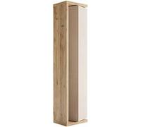 ARTURO - Colonne pivotante 1 porte 1 miroir beige laqué et aspect bois finition Cadiz -