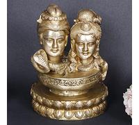 ARTVARKO Idole Shiva Parvati Murti en laiton pour décoration d'intérieur Mandir Pooja 16,5 cm