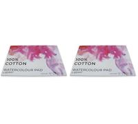 Artway Bloc aquarelle A4 pressé à froid - 300 g/m² - 100% coton - 12 feuilles, blanc (Lot de 2)