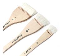 Artway Lot de 3 pinceaux Chinois en merlu 25 mm/45 mm/75 mm, Naturel