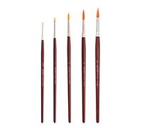 Artway - Lot de 5 pinceaux Ronds - Manche Court - synthétique