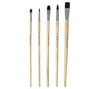 Artway - Lot de pinceaux synthétiques - Manches Longs - Artistique/Peinture - différents modèles - 5 pièces