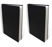 Artway Studio - Carnet à dessin avec reliure double spirale et couverture rigide - papier cartouche sans acide - 170 g/m² - 48 feuilles - A4 portrait (Lot de 2)