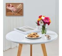 Artwelt Nappe Transparente Ronde Film Protection de Table Imperméable Lavable Résistant à la Graisse Film pour Les Tables Rondes Taille Souhaitée en Diamètre 110cm