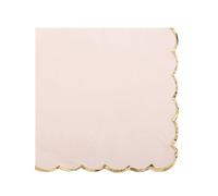 ARTY FETES FACTORY - 16 SERVIETTES PAPIER FESTON OR 33CM ROSE POUDRÉ