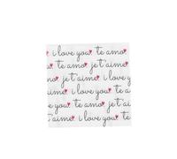 ARTY FETES FACTORY - 20 SERVIETTES COCKTAIL PAPIER LOVE YOU 24CM BLANC
