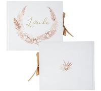 ARTY FETES FACTORY - LIVRE D'OR CARTON PAMPA FLEURS COTON 68P 22X19.5CM