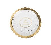 Artyfetes 8 ASSIETTES CARTON 1ER ANNIVERSAIRE 23CM BLANC