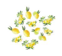 Artyfêtes Générique - 12 CONFETTIS Bois Citron AGRUME 5-6.5CM Jaune Vert