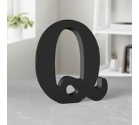 Aruatu Lettres en bois brut de 20,3 cm pour décoration murale, lettres debout pour décoration murale, loisirs créatifs, projets de fête (Q) Noir