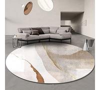 ARUGYTEI Tapis Rond,Motif Moderne Brun, Jaune, Beige doré, Blanc Taupe Clair,Tapis Rond 180 cm de diamètre Tapis Salon déco, Tapis Chambre à Coucher Moquette Intérieur, Brown, ø 180 cm