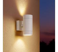 ARUM - Applique Murale Extérieure Blanche VENICE, Éclairage Double Faisceau (Haut/Bas), Culot GU10 (x2), IP54 Étanche, Fonte d'Aluminium, Design Moderne pour Façade, Jardin et Intérieur (Sans Ampoule)