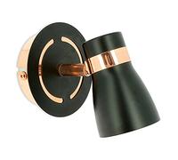 Arum LIGHTING - Applique Murale Design HAMPTON - 1 Spot Orientable Noir Mat et Or Rose (Cuivre) - Culot GU10 (Ampoule interchangeable) - Luminaire Chic pour Chambre, Salon ou Couloir