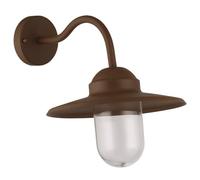 Arum LIGHTING - Applique Murale Extérieure COLY, Design Rétro Col de Cygne, Fonte d'Aluminium Brun Antique et Verre, Culot E27, Étanche IP44, Luminaire Vintage Façade et Jardin