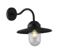 Arum LIGHTING - Applique Murale Extérieure COLY, Design Rétro Col de Cygne, Fonte d'Aluminium Noir Mat et Verre, Culot E27, Étanche IP44, Luminaire Vintage pour Façade et Jardin