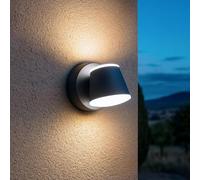 Arum LIGHTING - Applique Murale Extérieure LED BELIZE 8W (960 Lm), Blanc Naturel 4000K, Étanche IP54, Fonte d'Aluminium Gris Anthracite, Éclairage Façade Design Arrondi