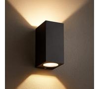 Arum LIGHTING - Applique Murale Extérieure MANATHAN en Fonte d'Aluminium Noir, Double Faisceau Haut et Bas, Rectangulaire, Culot 2xGU10, Étanche IP54, Design Moderne pour Façade (Sans Ampoules)