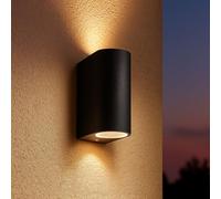 Arum LIGHTING - Applique Murale Extérieure MONICA en Fonte d'Aluminium Noir, Double Faisceau Haut et Bas, Culot 2xGU10, Étanche IP54, Design Moderne pour Façade et Jardin (Sans Ampoules)