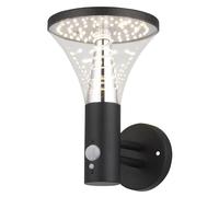 Arum LIGHTING - Applique Murale Solaire BENIDORM, Puissante 600 Lm (Eq. 60W), Détecteur de Mouvement, 3 Modes d'Éclairage, Fonte d'Aluminium, Blanc Chaud, Étanche IP44, Noir