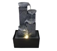 ARUM Lighting - Fontaine d'Intérieur LED Rebecca, Cascade d'eau en Résine, Pompe Silencieuse Réglable, Éclairage Blanc Chaud, Décoration Zen et Relaxante pour Salon, Hauteur 24 cm