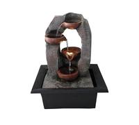 ARUM Lighting - Grande Fontaine d'Intérieur Feng Shui EWEKA, Cascade 4 Vasques en Résine, Éclairage LED Blanc Chaud, Pompe Réglable Incluse, Décoration Zen Salon, Hauteur 39 cm