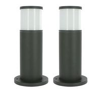 Arum LIGHTING - Lot de 2 Bornes Extérieures VERACRUZ Gris Anthracite (H 35cm), Luminaire de Jardin en Fonte d'Aluminium, Culot E27 Large, Étanche IP44, Design Moderne (Sans Ampoule)