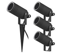 Arum LIGHTING - Lot de 4 Spots à Piquet Extérieur SANTIAGO, Fonte d'Aluminium Noir, Culot GU10, Orientable, Étanche IP65, Câble 30cm, Éclairage de Jardin et Massifs (Sans Ampoule)
