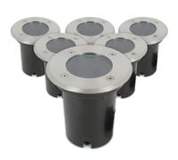 Arum LIGHTING - Lot de 6 Spots Encastrables de Sol CANYON, Collerette INOX 304 et Fonte d'Aluminium, Culot GU10, Étanche IP67, Éclairage Balisage Terrasse et Jardin (Sans Ampoule)