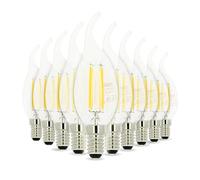 Arum Lot de 10 Ampoules Filament LED E14 Flamme C35 4W Equi 40W Blanc Chaud Non Dimmable