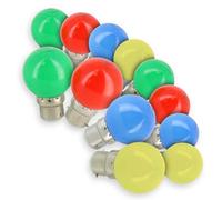 Arum Lot de 12 Ampoules LED B22 Multicolores - 1W (Eq. 20W) pour Guirlande Guinguette & Fête - Culot à Baïonnette (Rouge, Vert, Bleu, Jaune) - Éclairage Extérieur & Intérieur (Non Dimmable)
