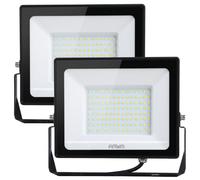 Arum Lot de 2 Projecteurs LED 100W Extérieur Blanc Chaud 3000K Forte Luminosité IP65 Jardin Terrasse Parking Cours
