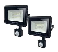 Arum Lot de 2 Projecteurs LED ATRIA 30W Détecteur de Mouvement Blanc Naturel 4000K IP66 Extérieur, Jardin, Terrasse, Parking, Cours