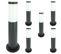 Arum Lot de 6 Bornes Extérieures VALENTE - Balise de Jardin Design Anthracite - Hauteur 45cm - Étanche IP44 - Aluminium - Culot E27 (Ampoule interchangeable) - Éclairage Allée et Terrasse