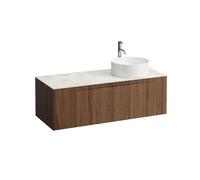 Arun 1200 1t déc à dte plan botticino crema percé 1t noce canaletto/verre blc - LAUFEN H4171271516301