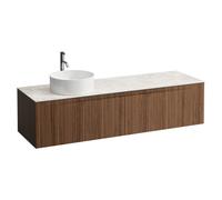 Arun 1600 2t déc à gche plan botticino crema percé 1t noce canaletto/verre blc - LAUFEN H4171461516301