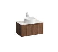 Arun 800 1t déc centre plan botticino crema percé 1t noce canaletto/verre blc - LAUFEN H4171051516301