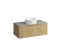 Arun meuble 1000 1t avec découpe centrale plan piasentina grigio special colour - LAUFEN H4161111519901